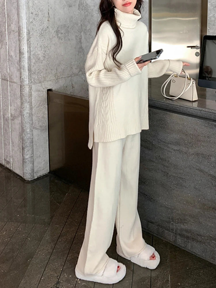 Degna Tomarchio™ Hřejivý pletený komplet s volnými kalhotami