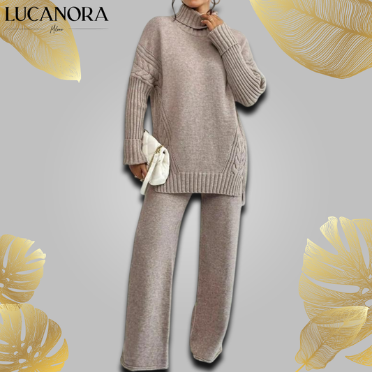 Degna Tomarchio™ Hřejivý pletený komplet s volnými kalhotami