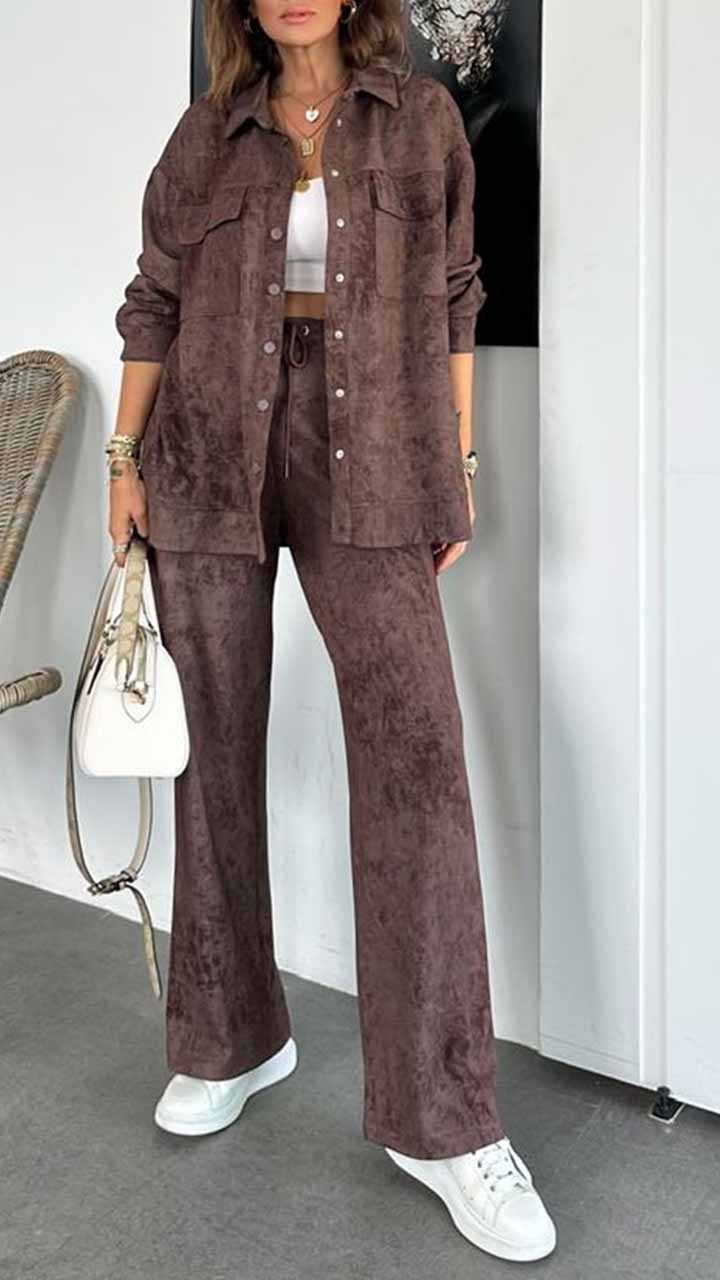 Demetria Biondi™ Lehký set sako a široké kalhoty