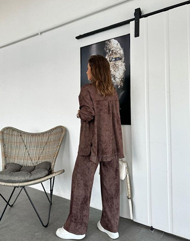 Demetria Biondi™ Lehký set sako a široké kalhoty