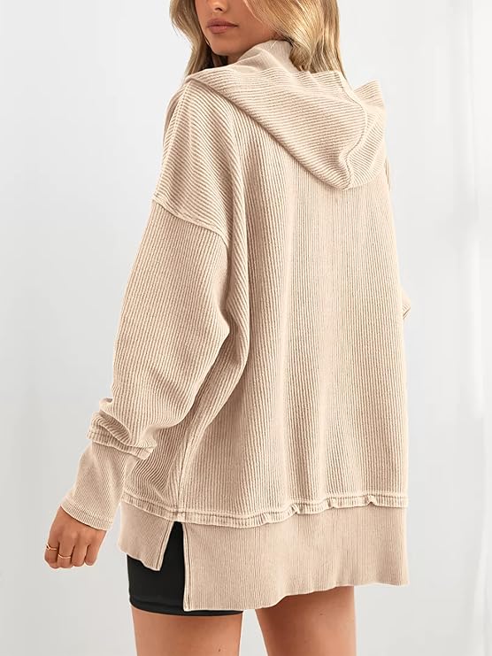 Edda Rizzo™ Volný pulovr s knoflíky a dlouhými rukávy