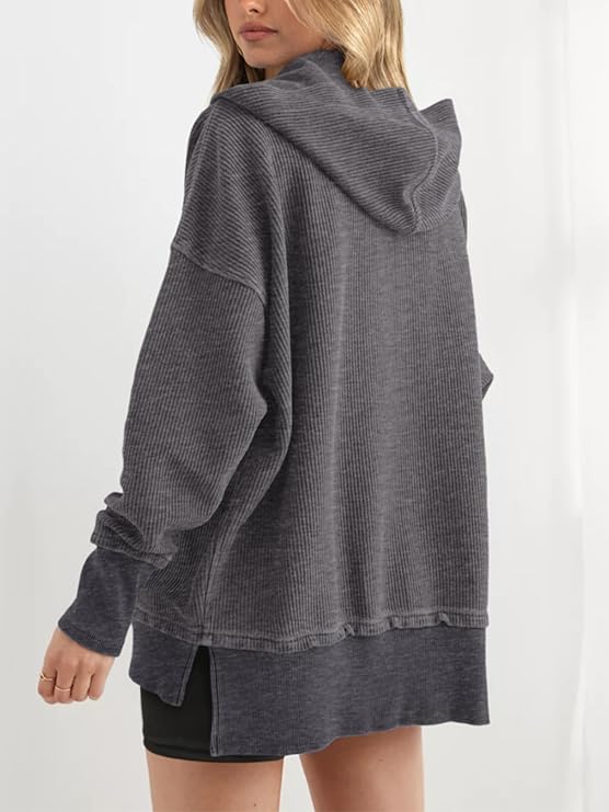 Edda Rizzo™ Volný pulovr s knoflíky a dlouhými rukávy