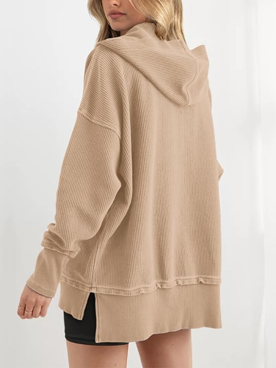 Edda Rizzo™ Volný pulovr s knoflíky a dlouhými rukávy