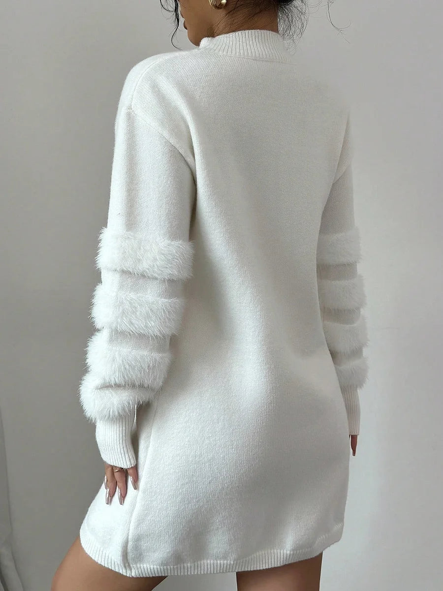 Elvira Di Gioia™ Elegantní zímní šaty s dlouhým rukávem
