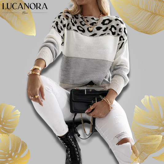 Elvira Cassese™ Svetr s leopadím vzorem