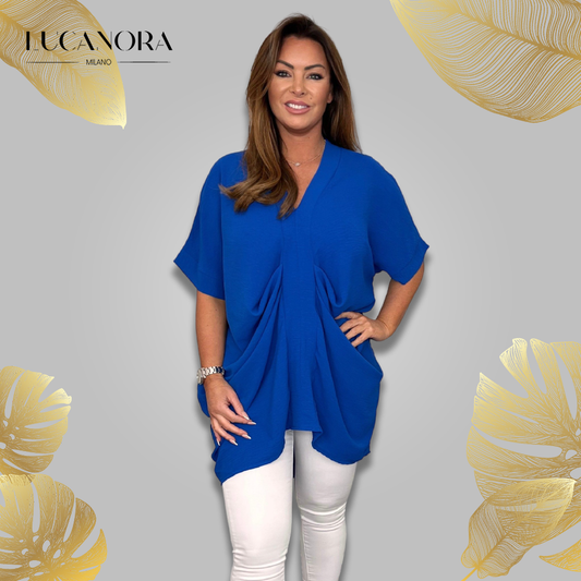 Elvira™ Elegantní top s výstřihem do V