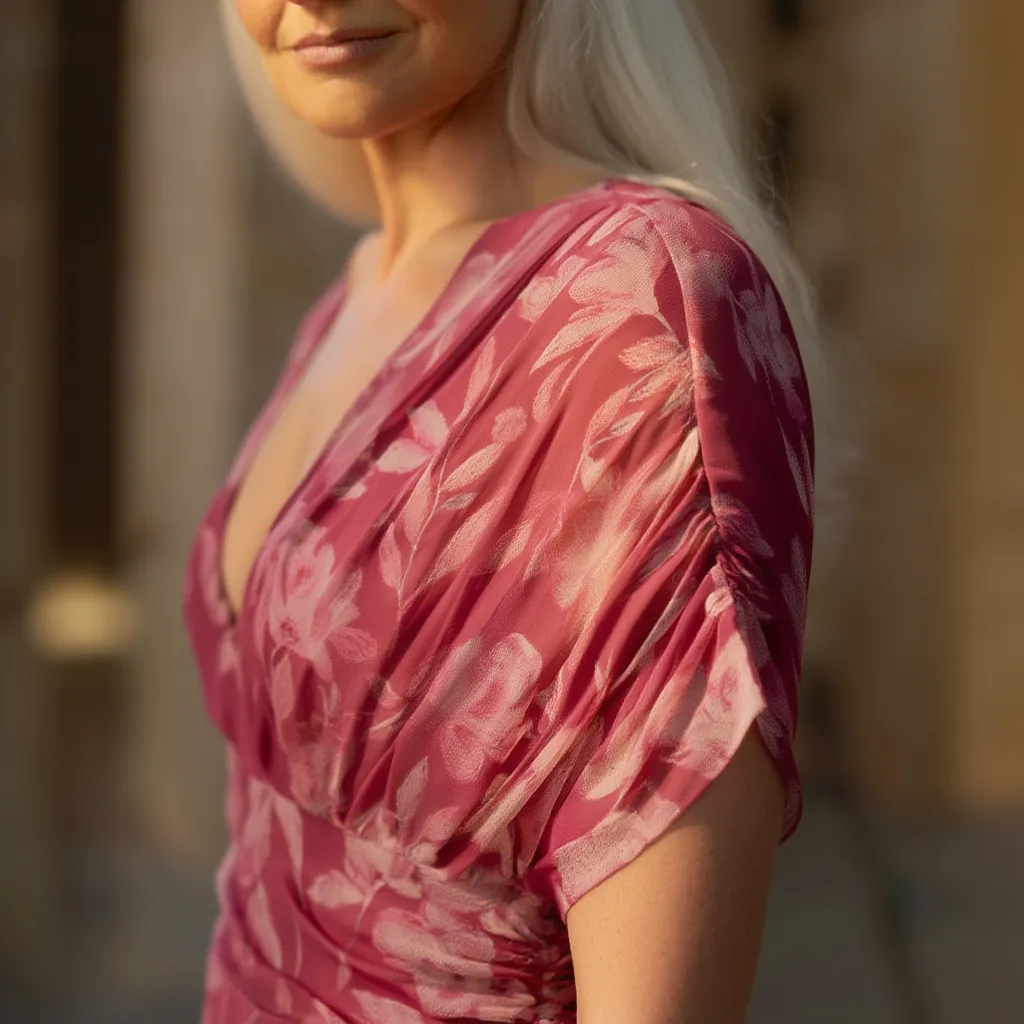 Enrichetta Bellori™ elegantní šaty s odhalenými rameny a potiskem