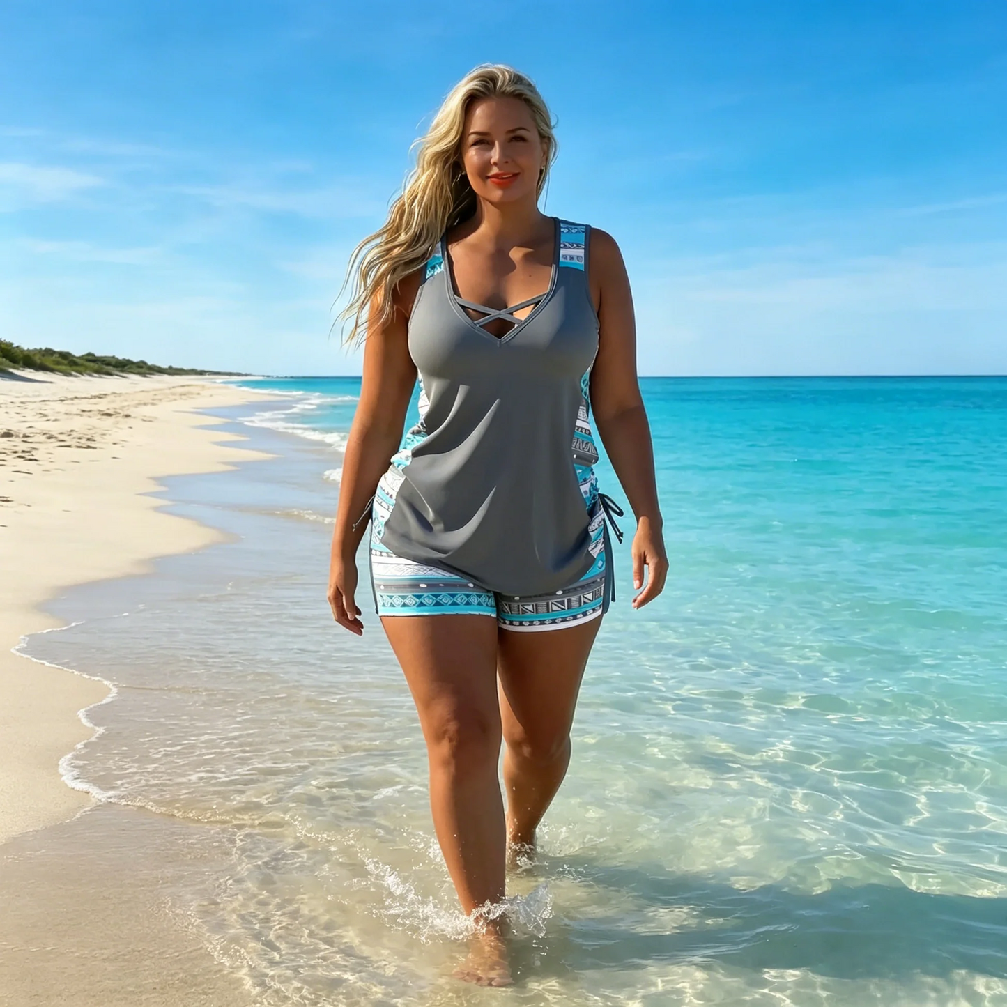 Fausta Borgognini™ Elegantní tankini s potiskem