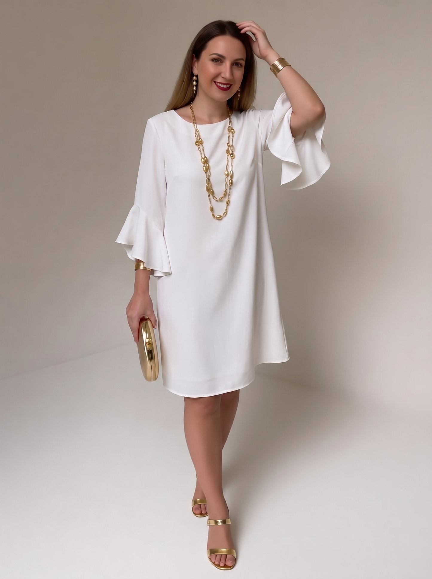 Fiorella Albanese™ Elegantní mini šaty s volánkovými rukávy
