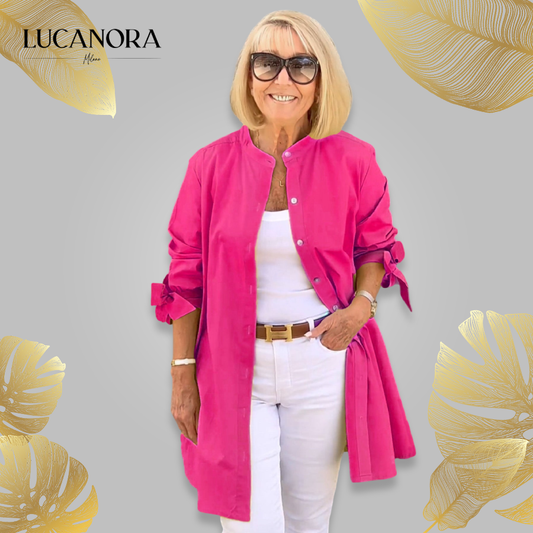 Flora Di Mascio™ Módní dlouhá košile-bunda pro ženy