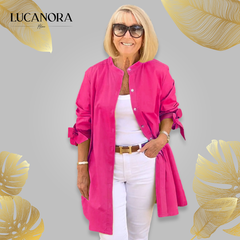 Flora Di Mascio™ Módní dlouhá košile-bunda pro ženy
