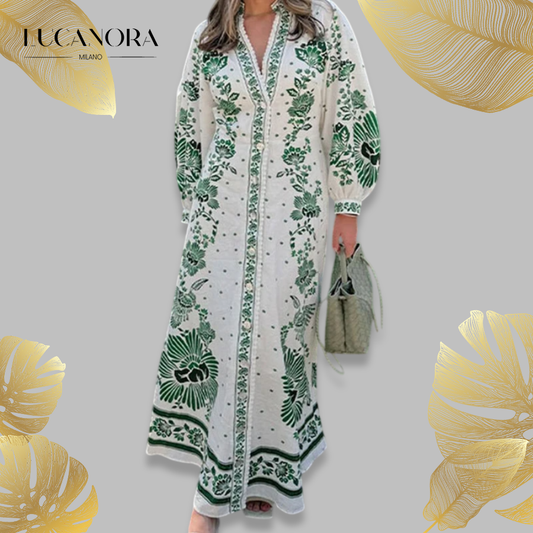 Flora Recine™ Dámské boho šaty s výstřihem do V