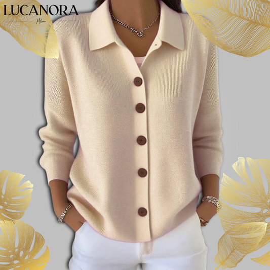 Gilda Sarno™ Dámský pletený kardigan s límečkem