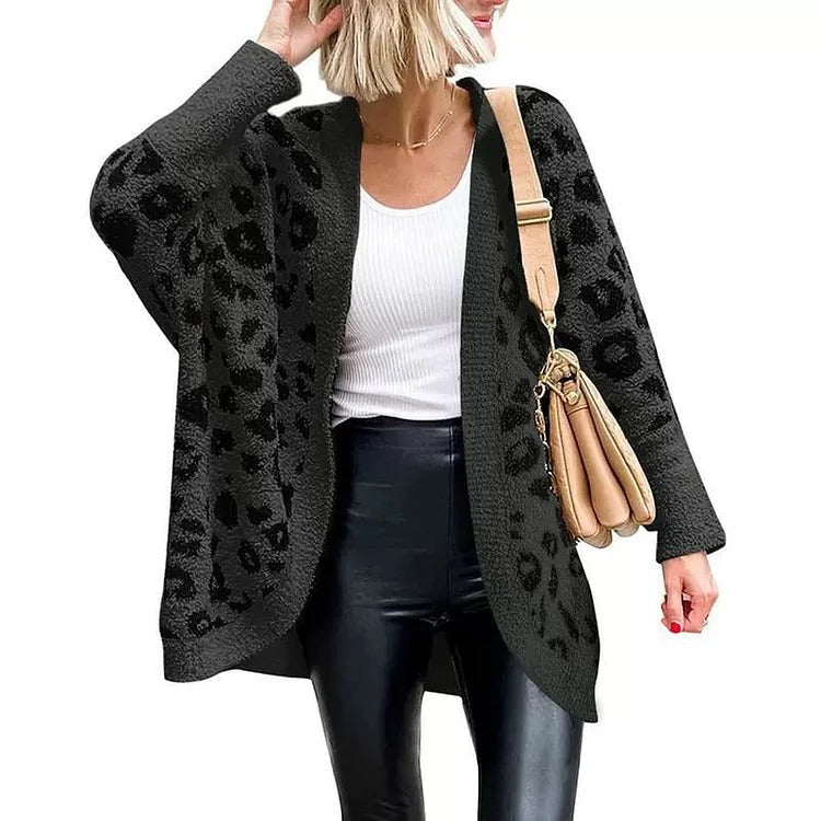 Gioia Novara™ Teplý svetr s leopardím vzorem