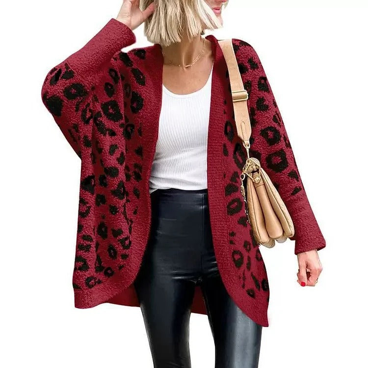 Gioia Novara™ Teplý svetr s leopardím vzorem