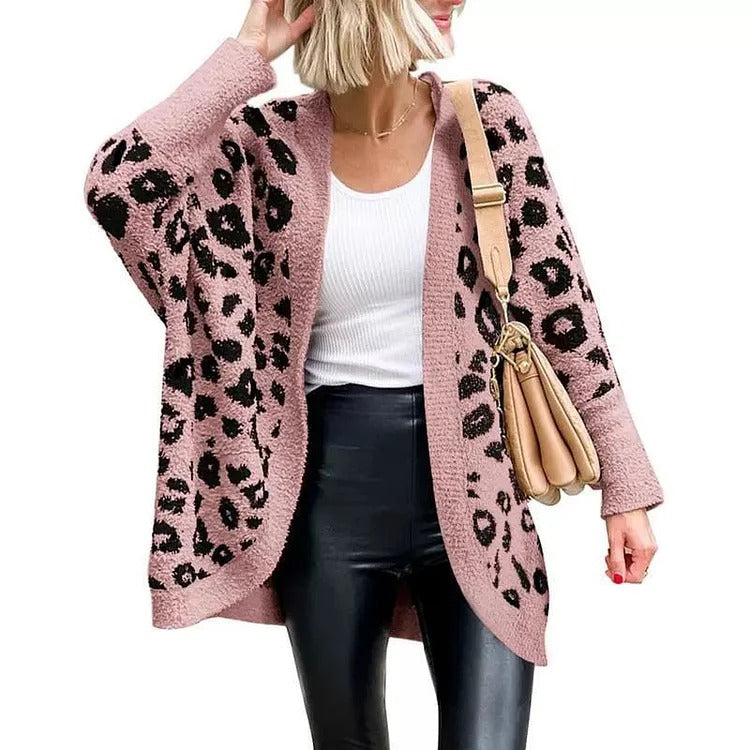 Gioia Novara™ Teplý svetr s leopardím vzorem