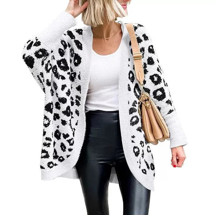 Gioia Novara™ Teplý svetr s leopardím vzorem
