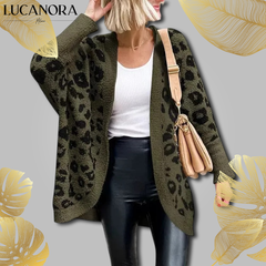 Gioia Novara™ Teplý svetr s leopardím vzorem