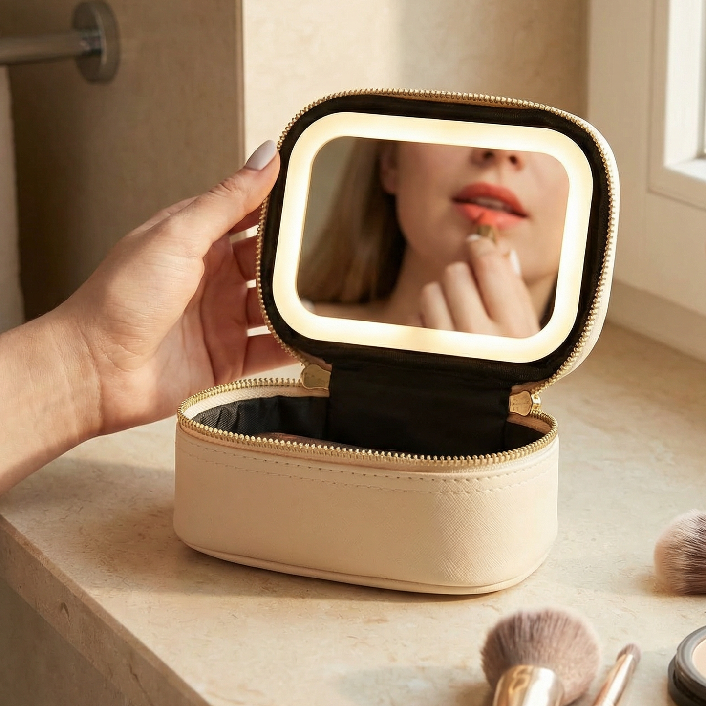 GlowKit Pro+™ Kompaktní kosmetická taška se LED zrcátkem