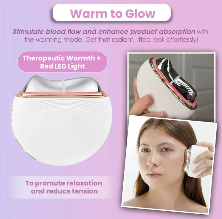 GlowThera™ Masážní stroj na obličej s ohřevem červeného světla