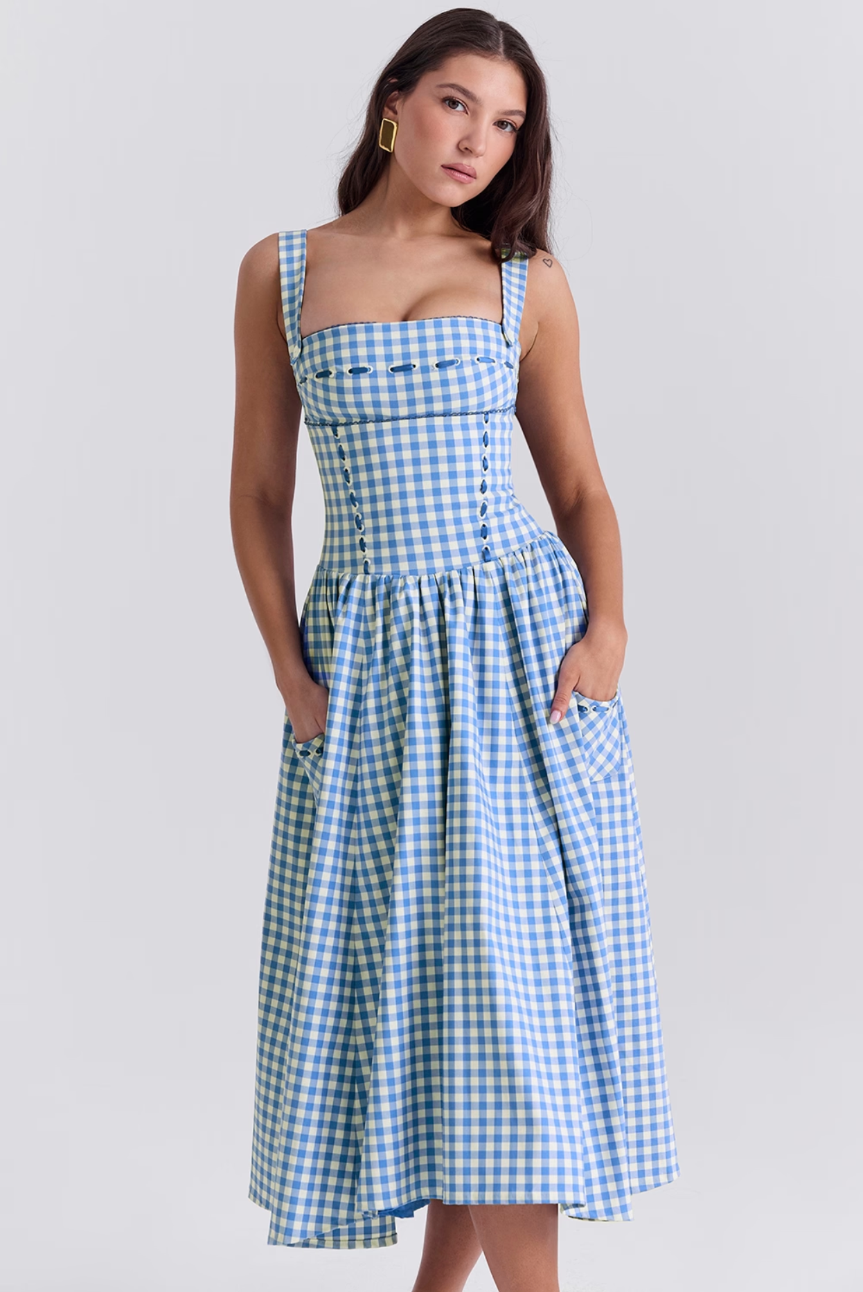 Haileys Sundress™ Modré midi šaty