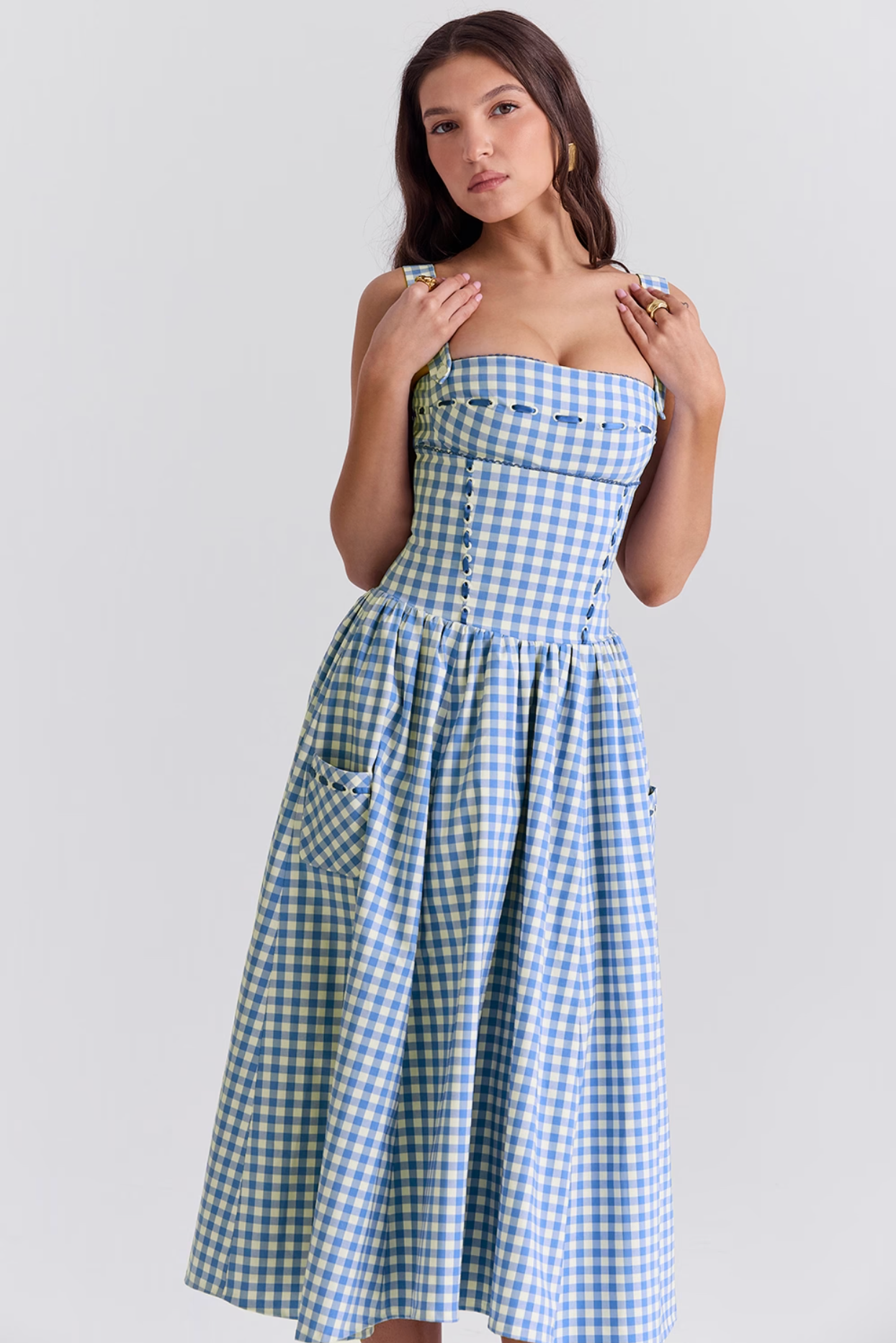 Haileys Sundress™ Modré midi šaty