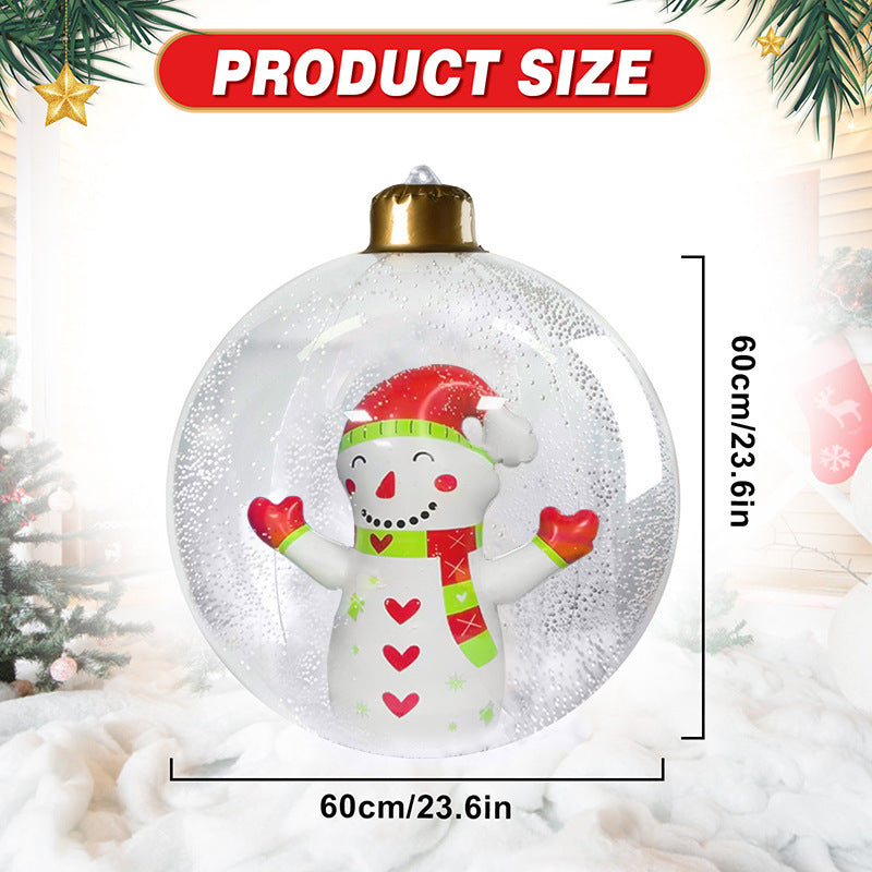 HoHo™ PVC průhledný nafukovací balón Santa Claus se světlem