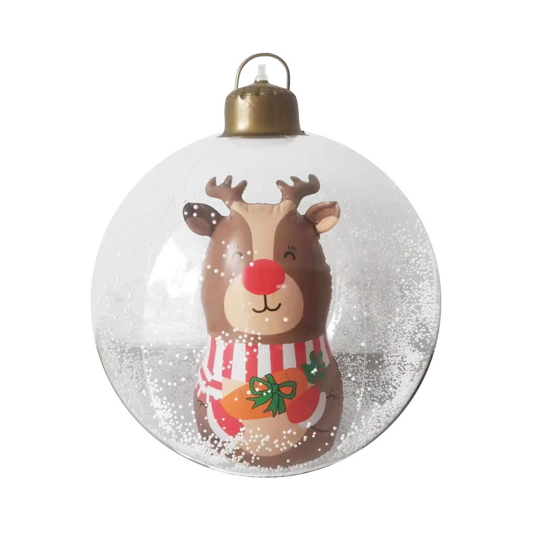 HoHo™ PVC průhledný nafukovací balón Santa Claus se světlem