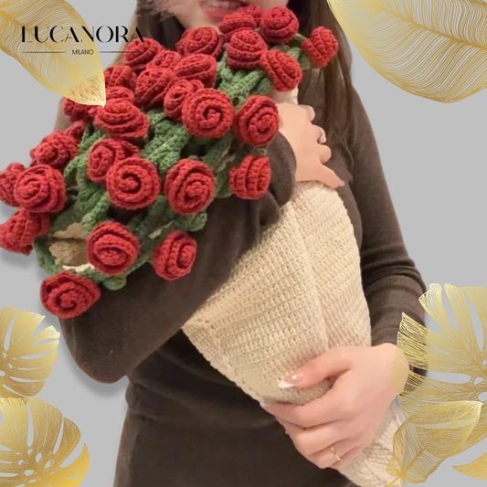 HugLoop™ DIY Pletená deka s květinami