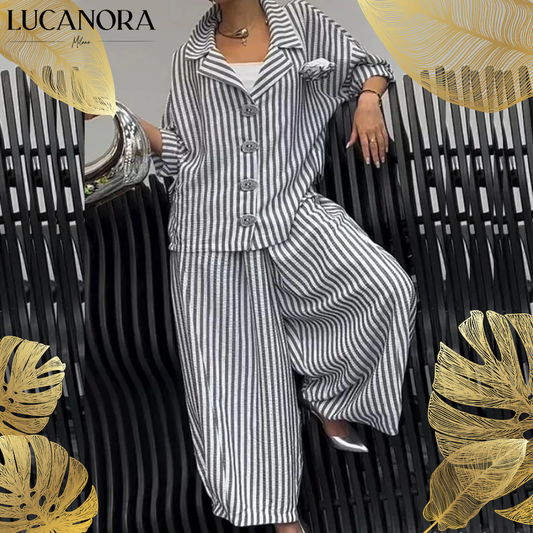 Ianira Rubin™ Pruhovaný elegantní set