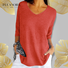 Idelle™ Pletený top s netopýřími rukávy a výstřihem do V