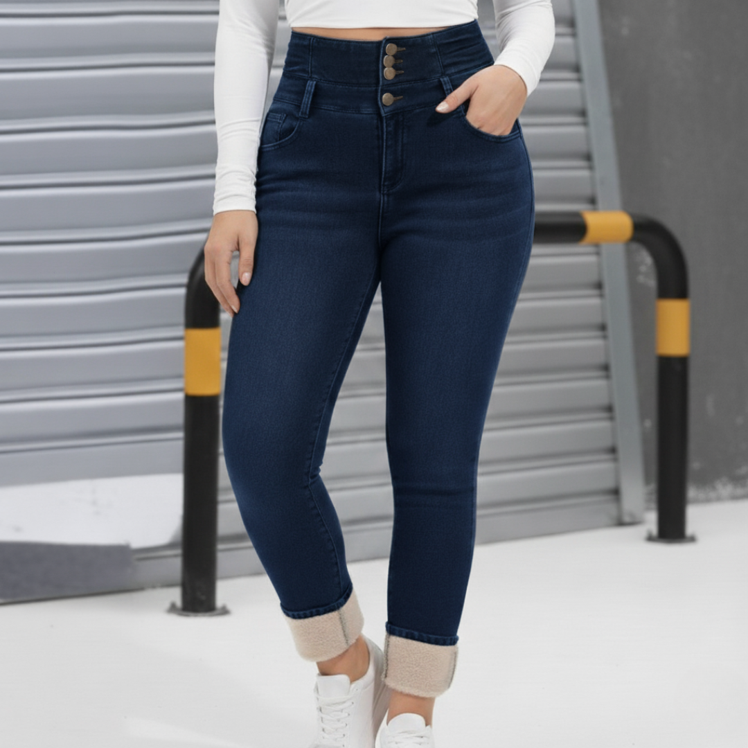 Iride Granata™ Džínové kalhoty s hřejivou fleecovou podšívkou na zimu