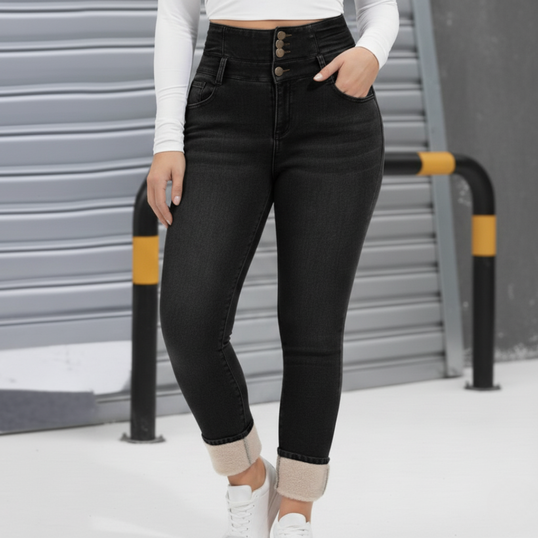 Iride Granata™ Džínové kalhoty s hřejivou fleecovou podšívkou na zimu