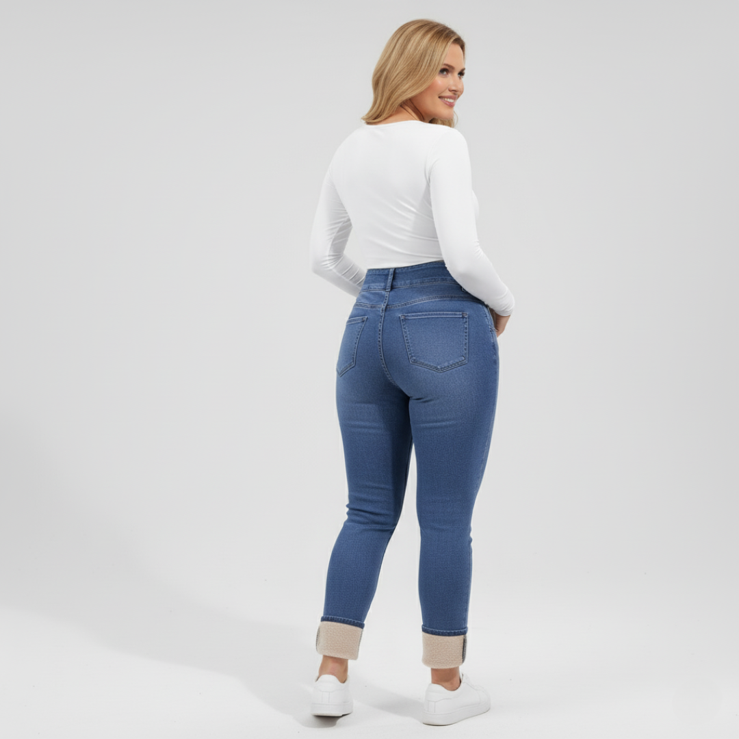 Iride Granata™ Džínové kalhoty s hřejivou fleecovou podšívkou na zimu