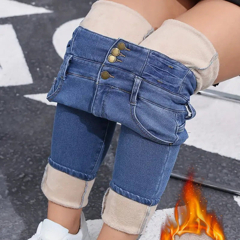 Iride Granata™ Džínové kalhoty s hřejivou fleecovou podšívkou na zimu