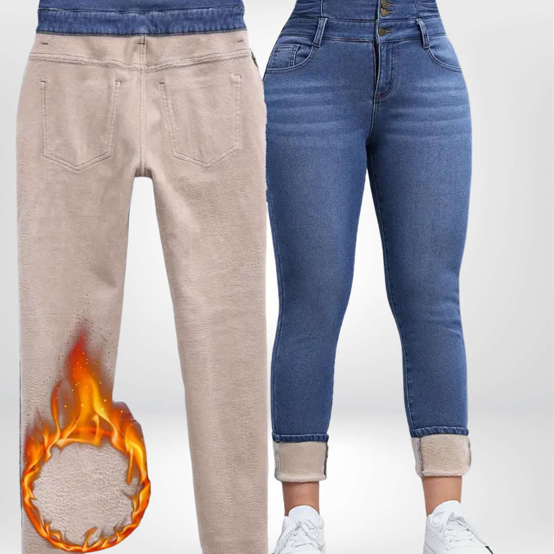 Iride Granata™ Džínové kalhoty s hřejivou fleecovou podšívkou na zimu