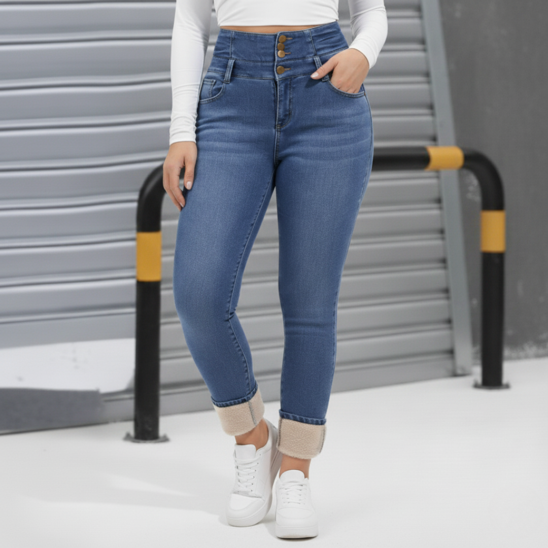 Iride Granata™ Džínové kalhoty s hřejivou fleecovou podšívkou na zimu