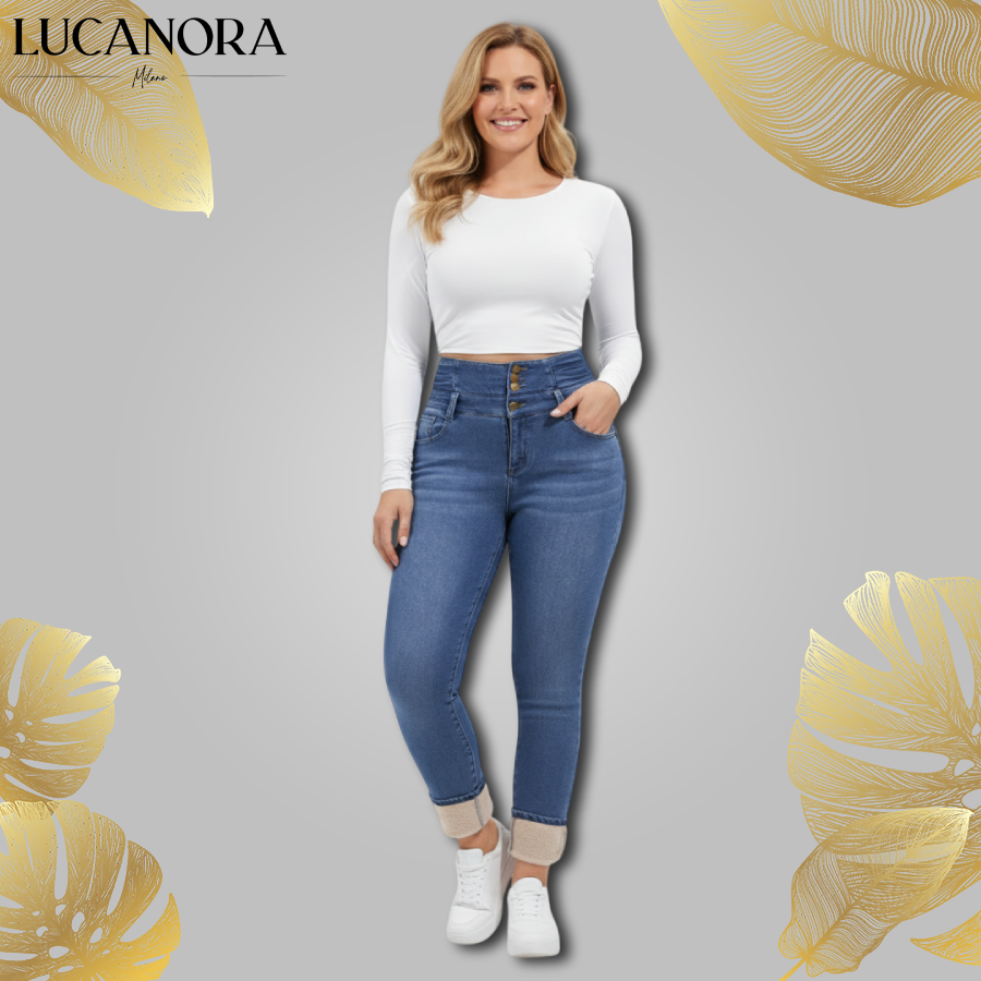 Iride Granata™ Džínové kalhoty s hřejivou fleecovou podšívkou na zimu