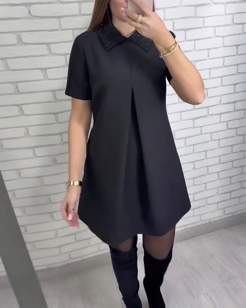 Isabelle Scartozzi™ Třpytivé límcové šaty ve tvaru A