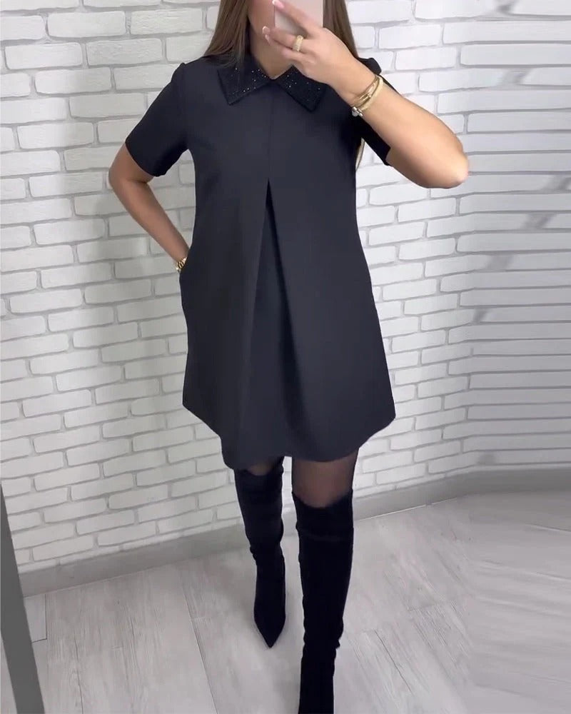 Isabelle Scartozzi™ Třpytivé límcové šaty ve tvaru A
