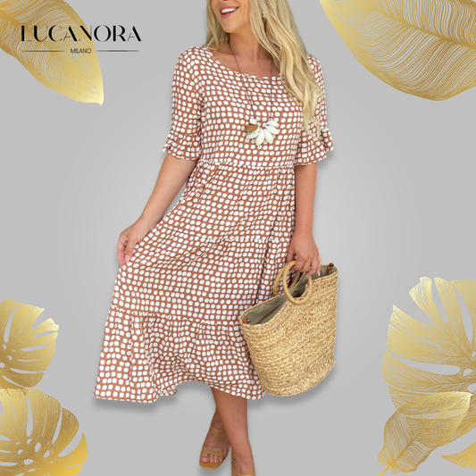 Lia Fracasso™ Midi šaty s puntíkatým vzorem