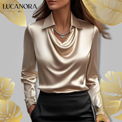 Linda Ceglia™ Luxusní halenka s dlouhým rukávem