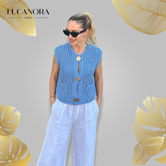 Lucia Pietri™ Pletená vesta s výstřihem do V