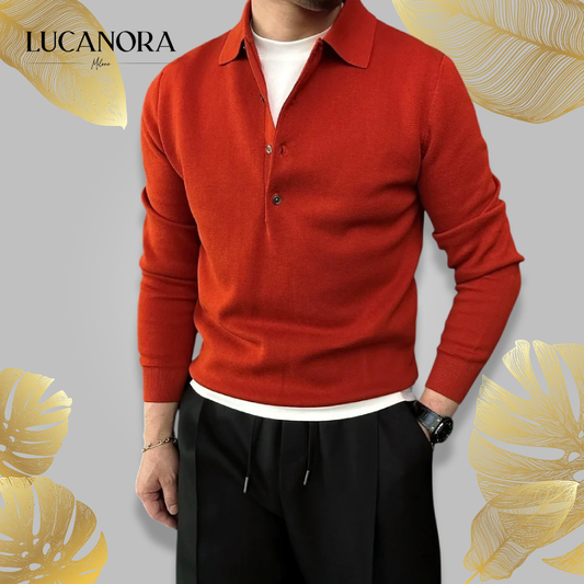 Martino Di Bernardo™ Pánský pletený polo svetr s dlouhým rukávem