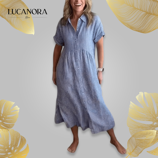 Mirella Minerva™ Knoflíkové pruhované šaty