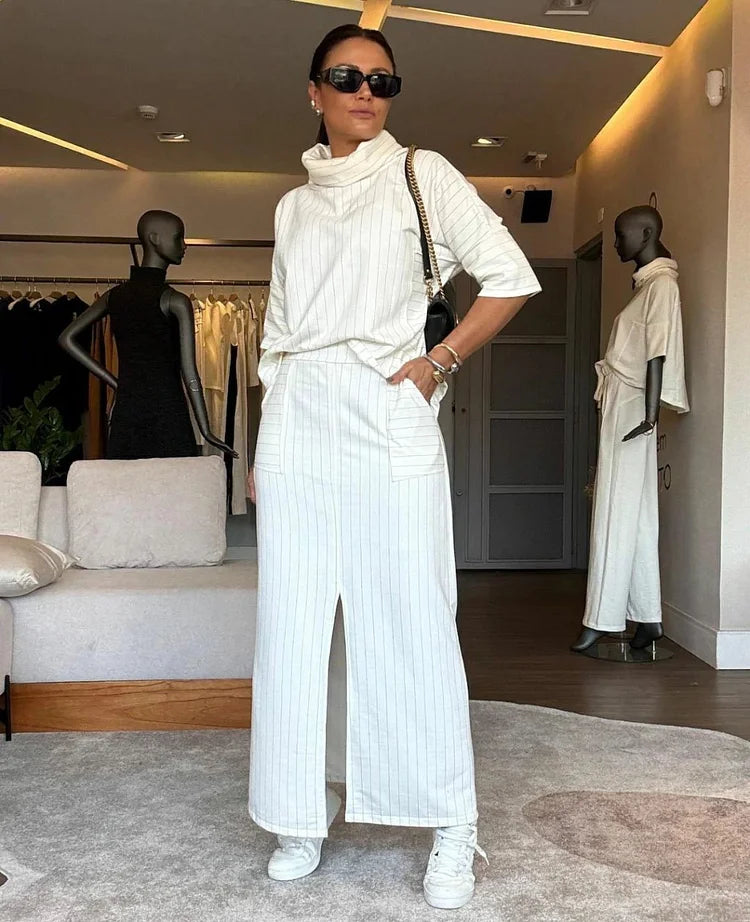 Ottilia Pellicane™  Pruhovaný set s rolákem