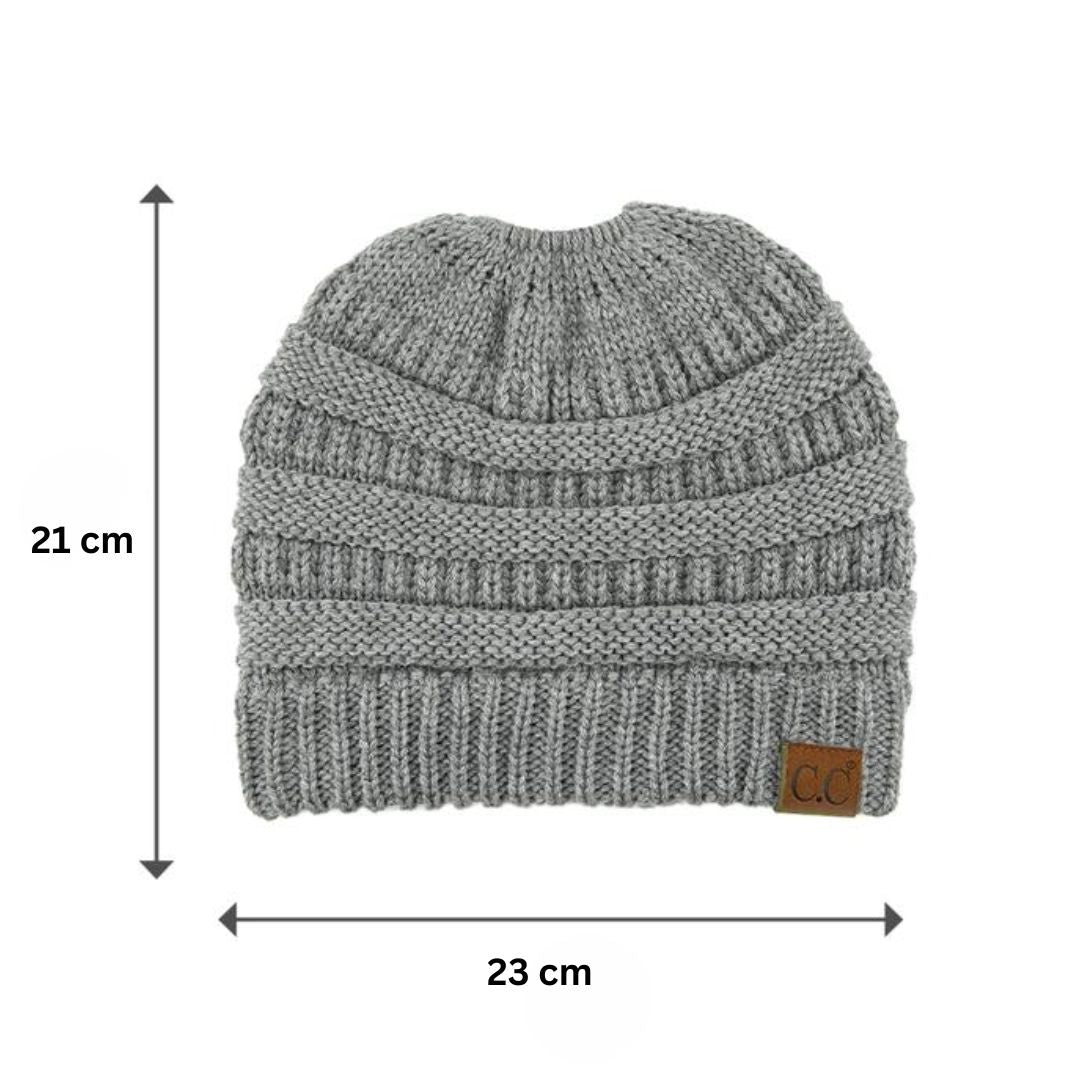 PonyBean™ Dámská pletená čepice s otvorem na culík