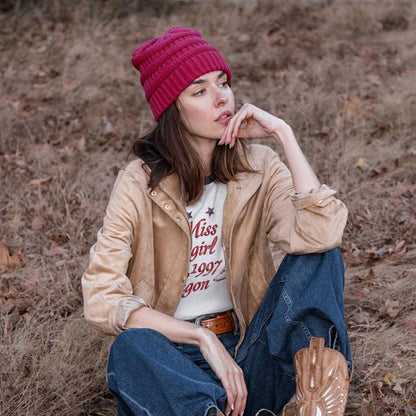 PonyBean™ Dámská pletená čepice s otvorem na culík