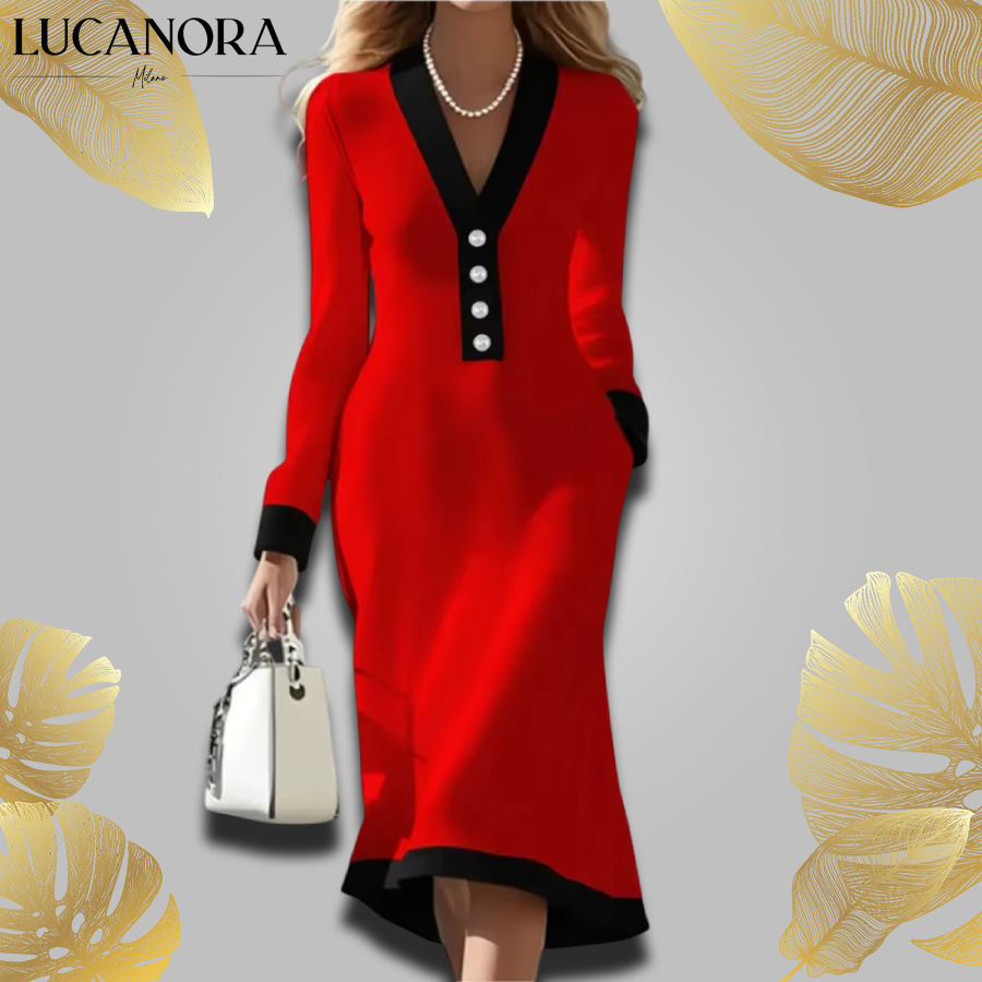 Romana Arace™ Elegantní šaty s dlouhými rukávy