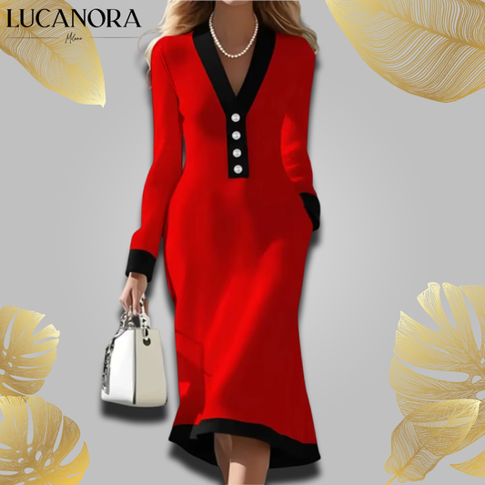 Romana Arace™ Elegantní šaty s dlouhými rukávy